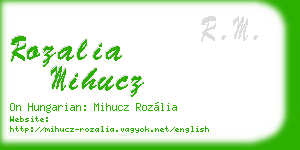 rozalia mihucz business card